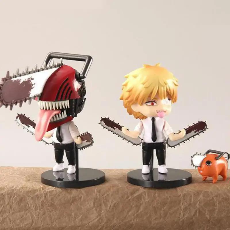 6Pcs-Set Chainsaw Man Anime Figure PVC Denji Pochita Collection Action Figures Model Set Toys Anime  Dolls Kids Gift