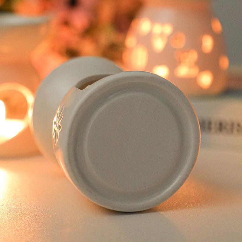 White Ceramic Incense Burner Candle Essential Oil Aromatherapy Diffuser Hollow Heating Stove Middle East Home Decor Ornament