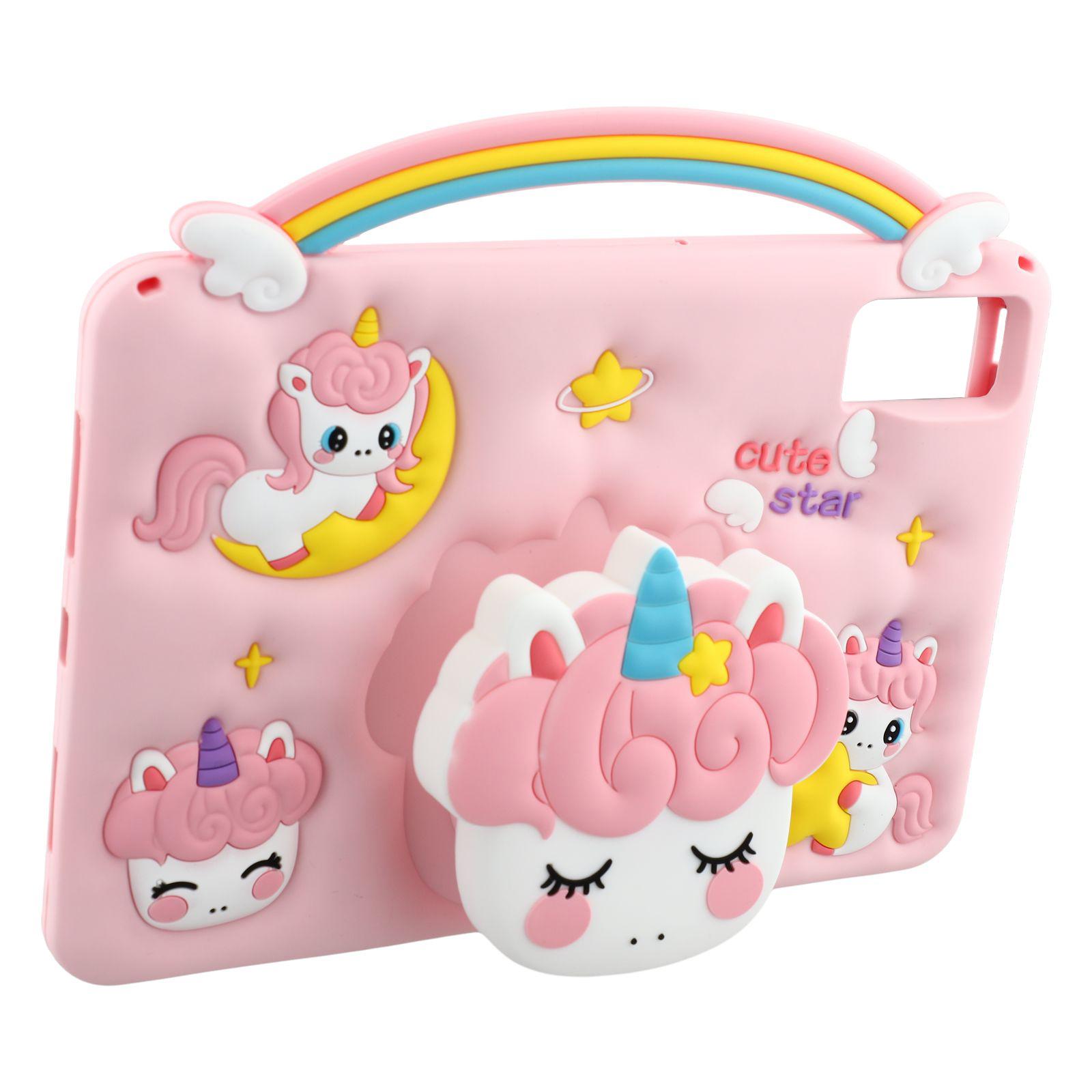 

For Xiaomi Redmi Pad SE Case Handle Unicorn Retractable Kickstand Silicone Tablet Cover with Shoulder Strap A
