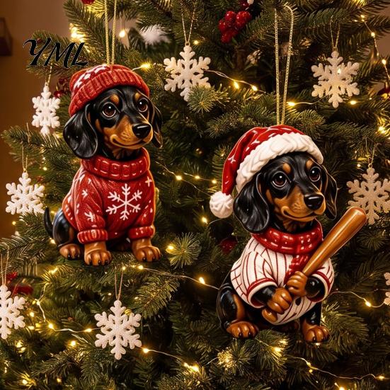 Dog Lover Holiday Advent Gifts 2026 Dachshund Calendar, 24 Days Acrylic Baseball Figures Theme Party Supplies Christmas Countdown Collectible Cartoon