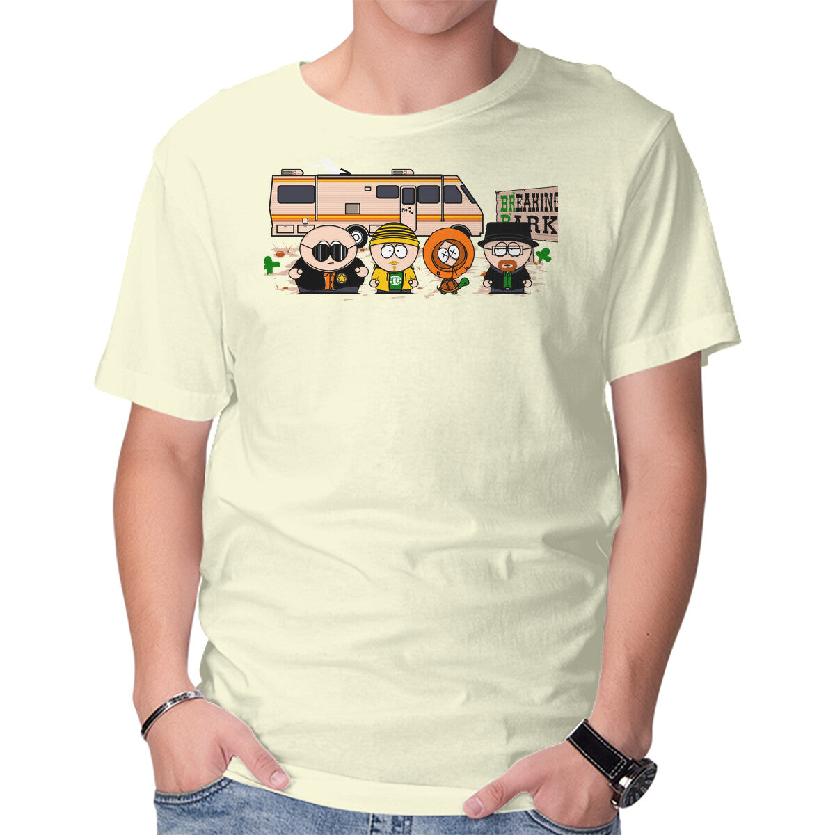 Unisex Crew Neck T-Shirt Breaking Park Graphic Short Sleeve Casual Tee S