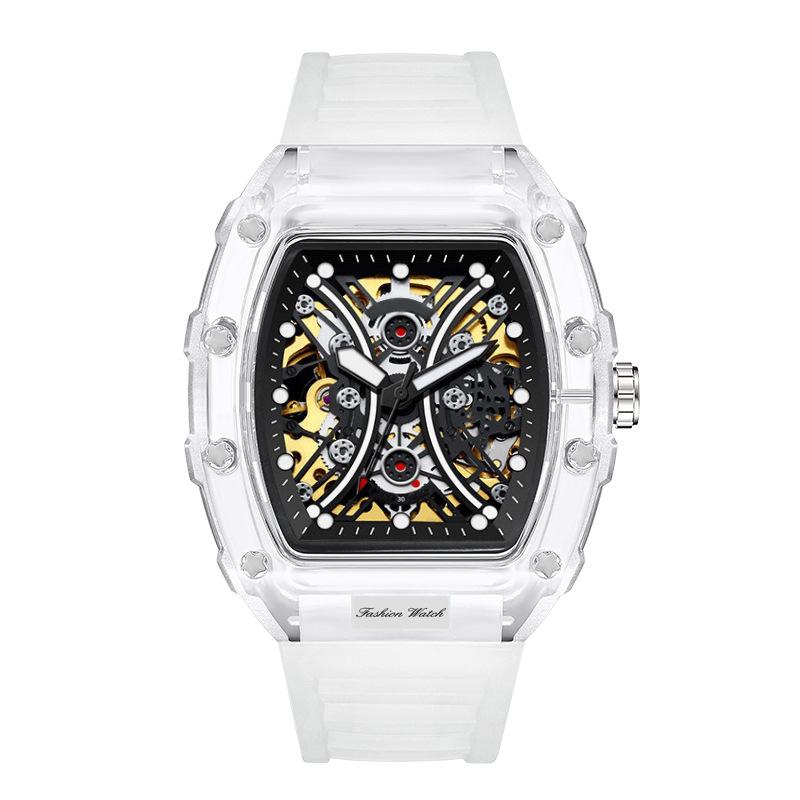High-quality Fashion Atmosphere Barrel for Business Hollowing-out Automatic Trend Mechanical Watch Men's Watch