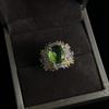 Heavy Industry Mint Green Treasure Ring High Niche Design Full of Diamonds Temperament Versatile Ring