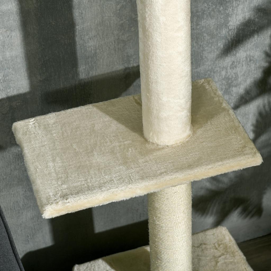 Cat Tree Scratching Post Adjustable Height Dim. 440L x 31D x 240 - 270H cm 4 Activity Levels with Condo