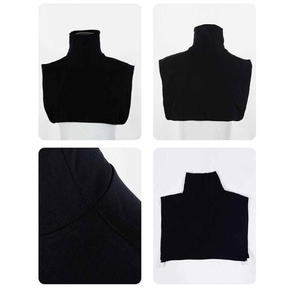 Faux Turtleneck Detachable Collar Solid Color Striped Half Top Mock Blouse Collar for Women and Men Stylish Layering