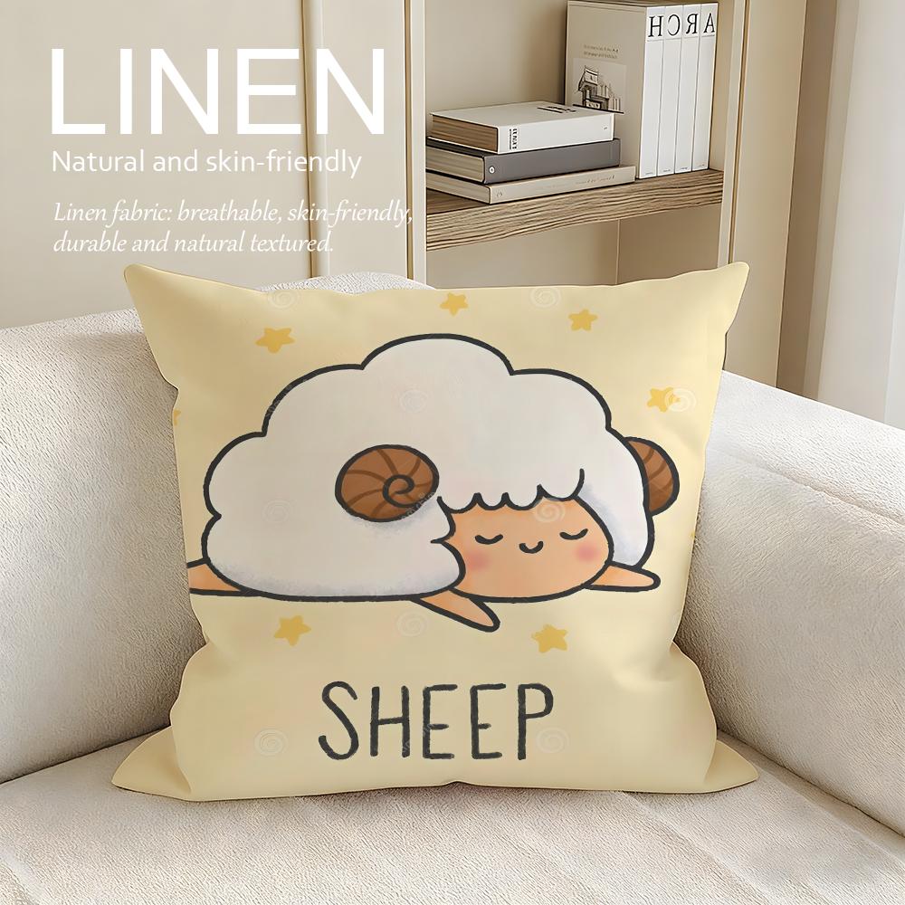 Cute Wataame Sheep Cushion Cover Pillowcase Set Pcs X X Breathable Washable Sofa Cushion Cover