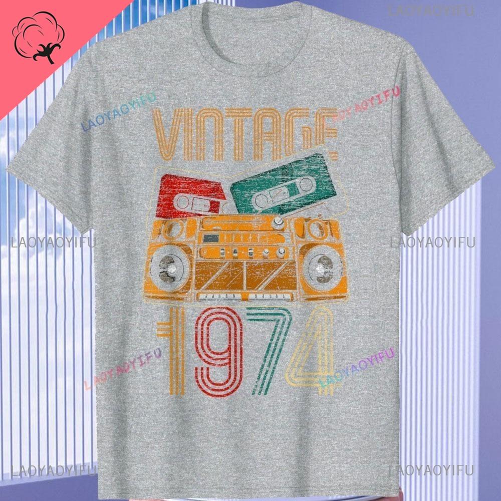 Born in Vintage 1974 Limited Edition Cassette T Shirt  51th Birthday Gifts  Years Old Vintage 1974 High Quality TShirt Tops