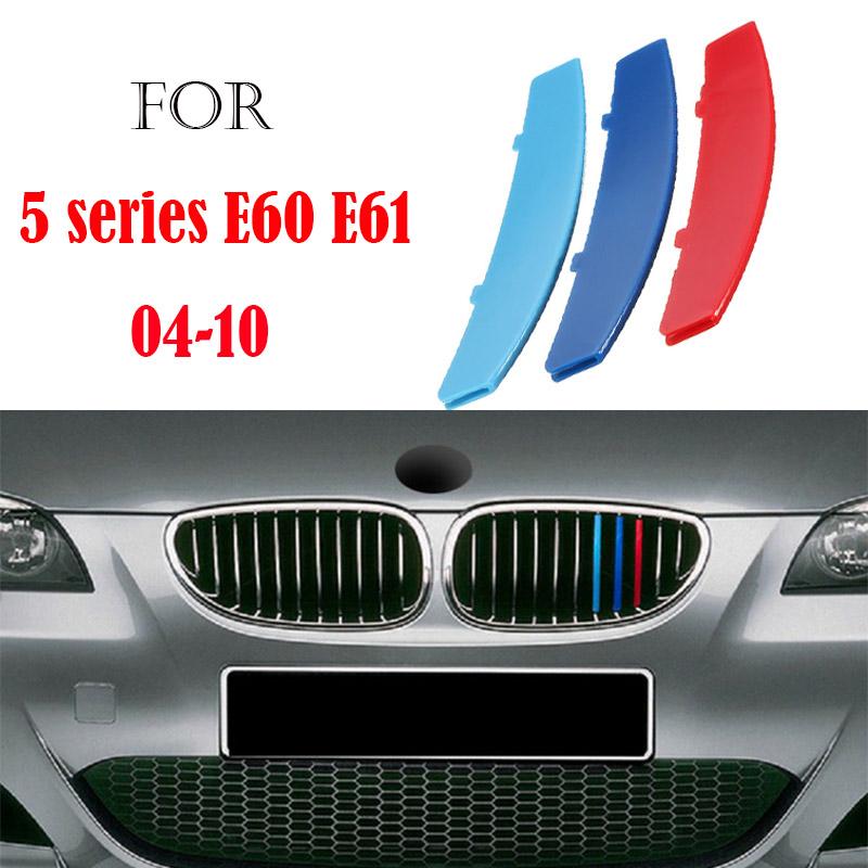 3Pcs Front Grille Trim Strips For BMW Series 1 2 3 4 5 6 7 8 X1 X2 X3 X4 X5 X6 X7 Z4 E46 E90 F30 E60 E81 F20 F45 F36 F10 F48 F25 FZ7