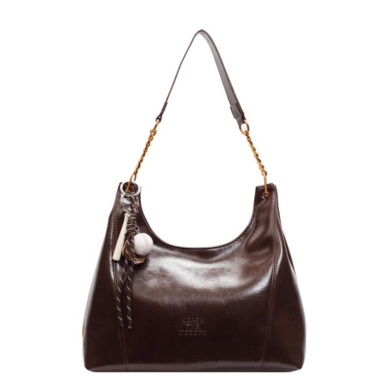

Large-capacity bag women s new simple and versatile casual chain shoulder bag retro texture commuter tote bag 28*10*28