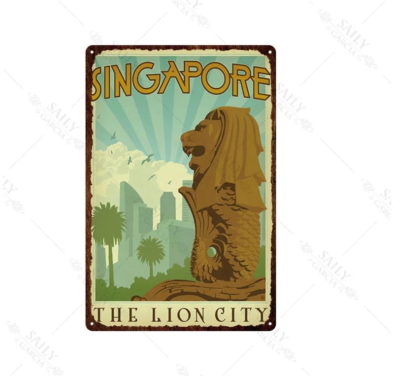 Africa City Sign Vintage Metal Sign Christmas Gift Metal Plates for Wall Art Retro Home Kids Room Decor Metal Poster 30X20Cm