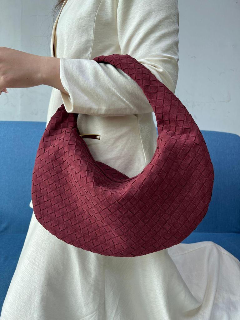 Stylish European & American Frosted Woven Women's Large Versatile Dumpling Handbag