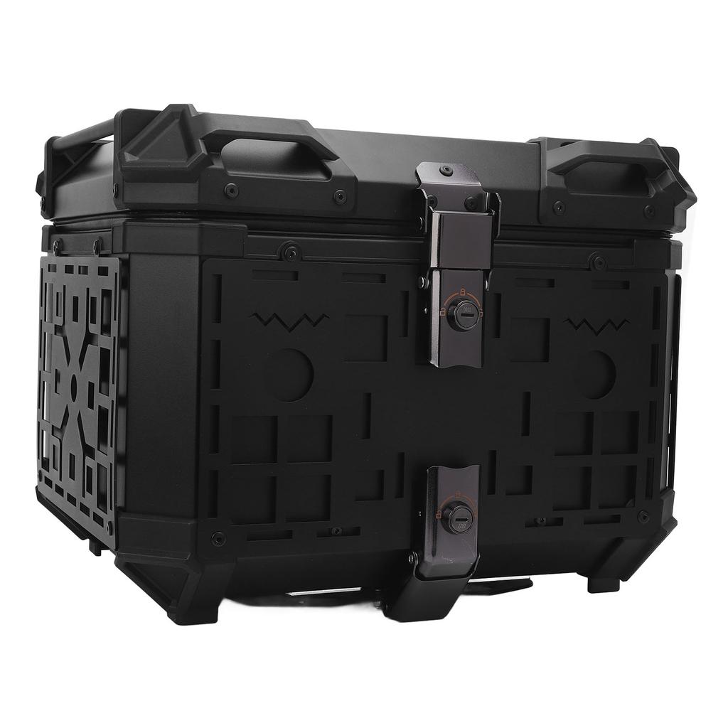 Motorcycle Rear Case 45L Aluminum Alloy with Safety Lock Quick Release Waterproofing Universal Trunk Top Box