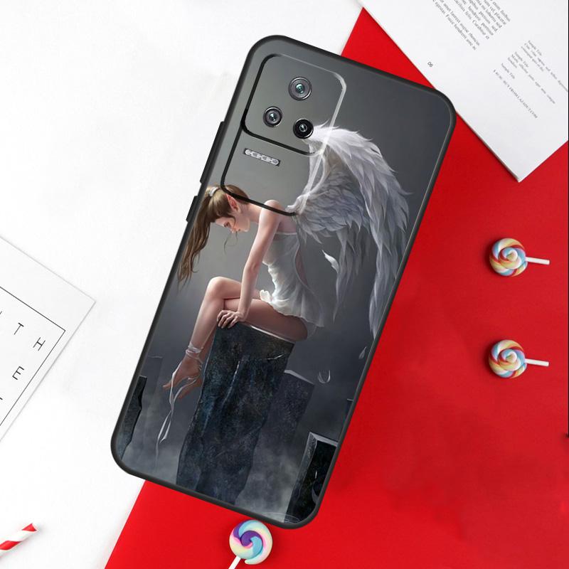 Fantasy Angel Girl Wings Cover For Xiaomi 15 Ultra 13 14 11T 12T 13T 14T Pro POCO X7 Pro X3 X5 X6 M6 F5 F6 Pro Case