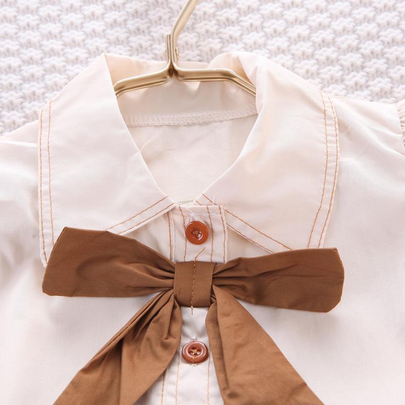 2025 Summer Trendy Girls' Two-Piece Set: Ruffled Sleeve Shirt & Bloomers