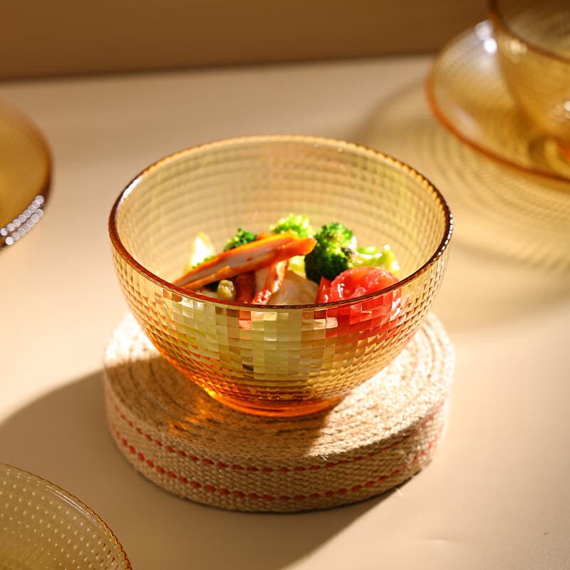 Amber 5-inch Dotted Glass Bowl 2-piece Set