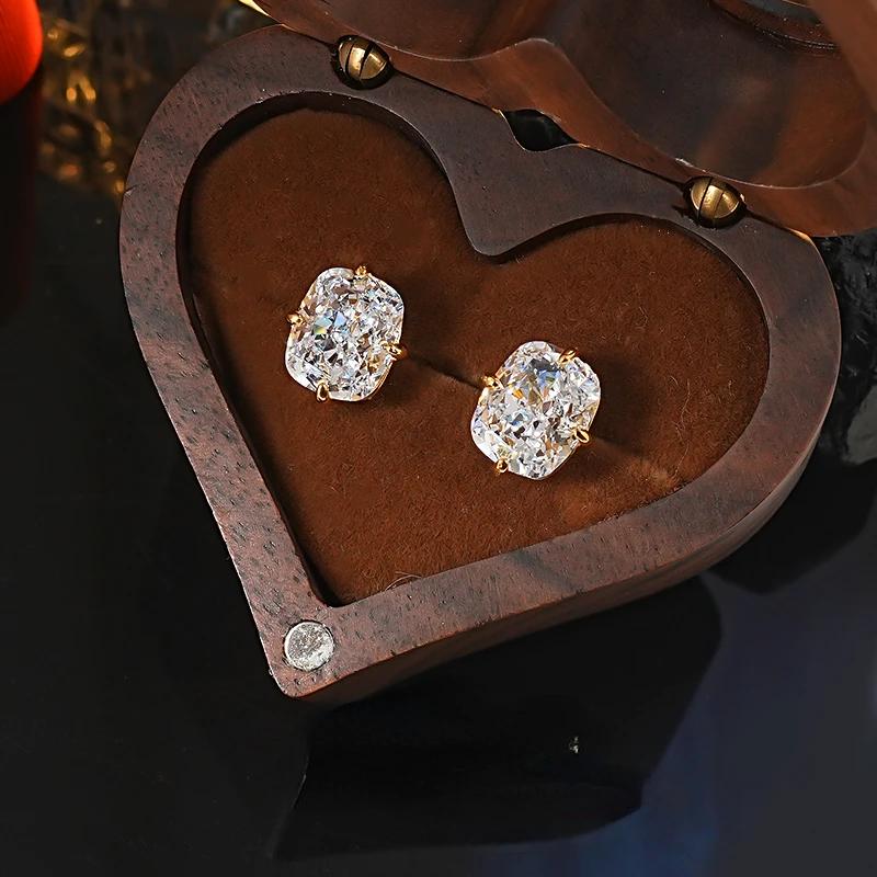 1 Pair Romantic Cubic Zirconia Stud Earrings for Women for Party Engagement Anniversary Jewelry Valentine's Day Gift