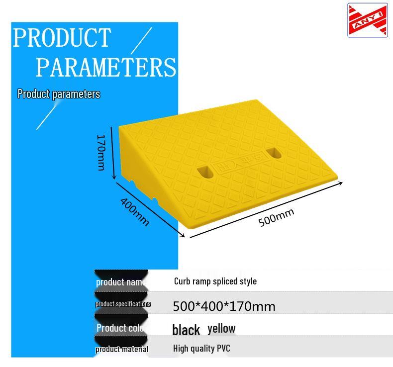 Portable Curb Ramp Triangle Pad for Cars