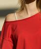 Debiweeo One-Shoulder Loose Fit Short Sleeve T-Shirt Devi-T0145-Red
