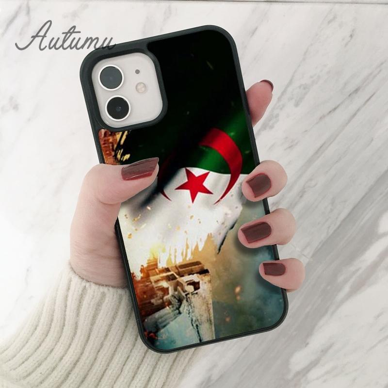 Algerien Algerische Flagge Telefon Fall für iPhone 11 12 13 14 Pro Max mini XR XS SE 2020 7 8 Plus samsung Galaxy S21 S22 Abdeckung shell