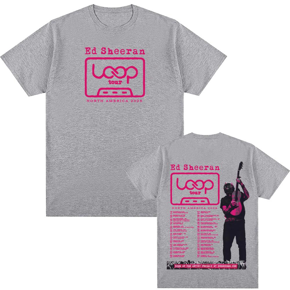 Ed Sheeran 2026 LOOP Tour T-Shirt im neuen Stil Sommer Sänger gleicher Stil T-Shirt Hohe Qualität 100% Baumwolle Camisetas