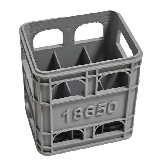 Stackable Battery Storage Box with Secure Latch Space-saving Battery Organizer for AA AAA 18650 21700 Batteries Compact Desktop Case