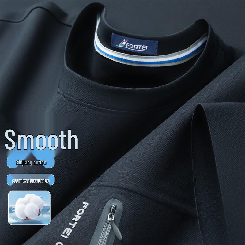 FORTEI Men s Business Casual Antibacterial Breathable Short Sleeve T-Shirt XL