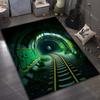 Dark Train Tunnel Printed Carpet for Bedroom Living Room Bedside Sofa Floor Mat Modern Home Decor Area Rug Large Size