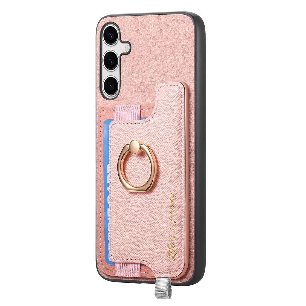 2 In 1 Detachable Magnetic Cards Bag Wallet Leather Ring Holder Case For Samsung Galaxy S24 Ultra S23Plus A05 A55 A15 A25 Cover