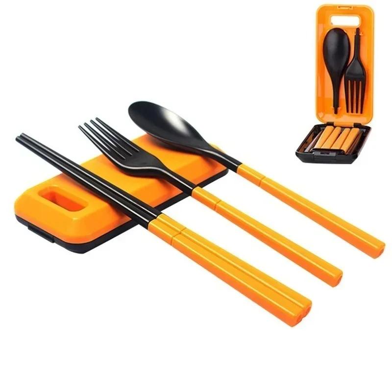 Husholdningskjøkkenutstyr Sammenleggbart Reiseservisesett Servise Bestikksett for Barn Bento Lunsjtilbehør Reisebestikk