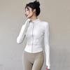 Women's Quick-Dry Slim Fit Stand-Up Collar Jacket for Aerobics, Running, Yoga, and Fitness.