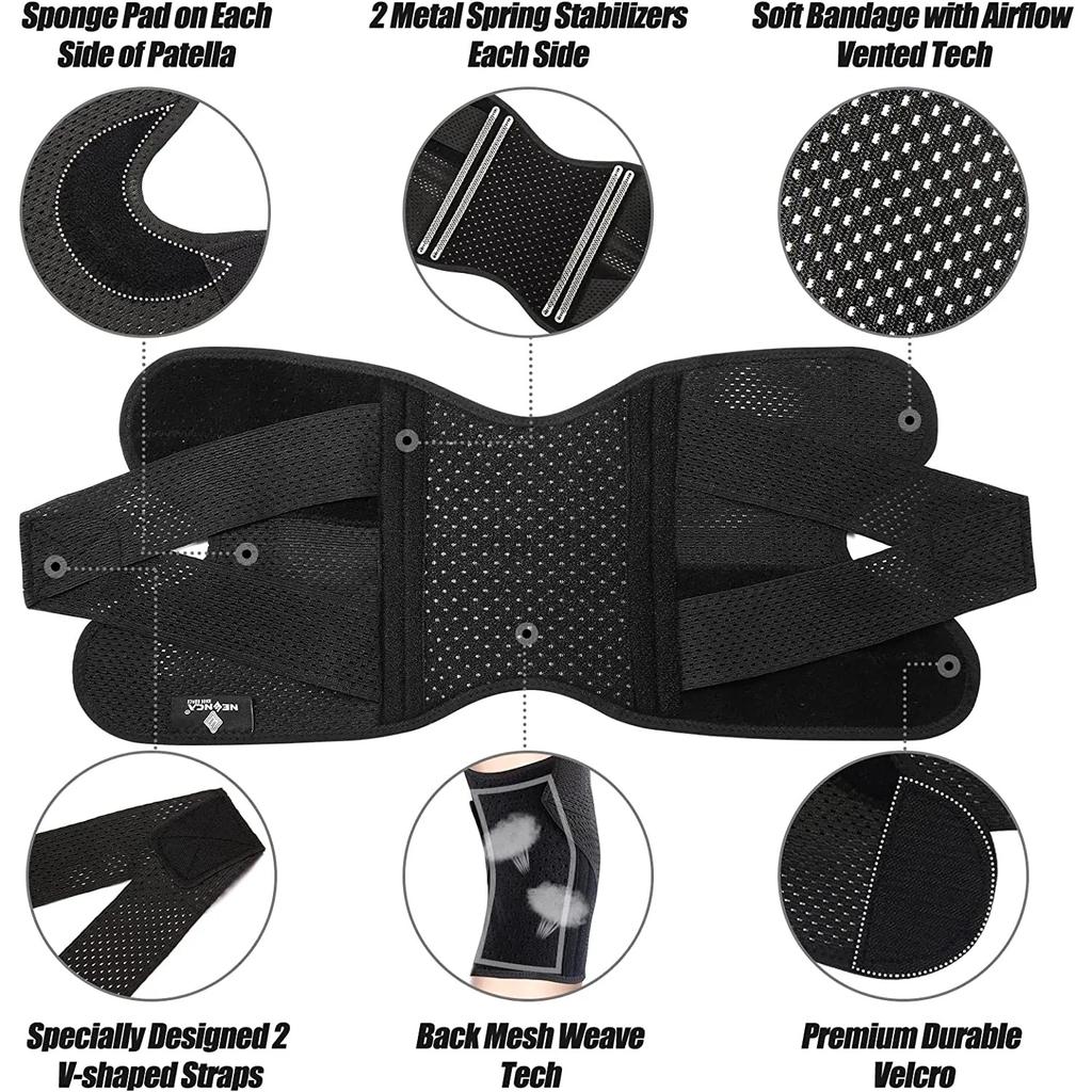 Breathable Knee Pads Support with Side Stabilizers for Men and Women Meniscal Tear Knee Pain ACL MCL Arthritis Injuries Recovery