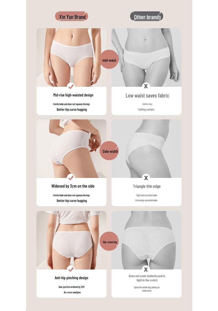 30 Pairs Disposable Cotton Underwear for Men & Women - Sterile, Wash-Free, Ideal for Travel