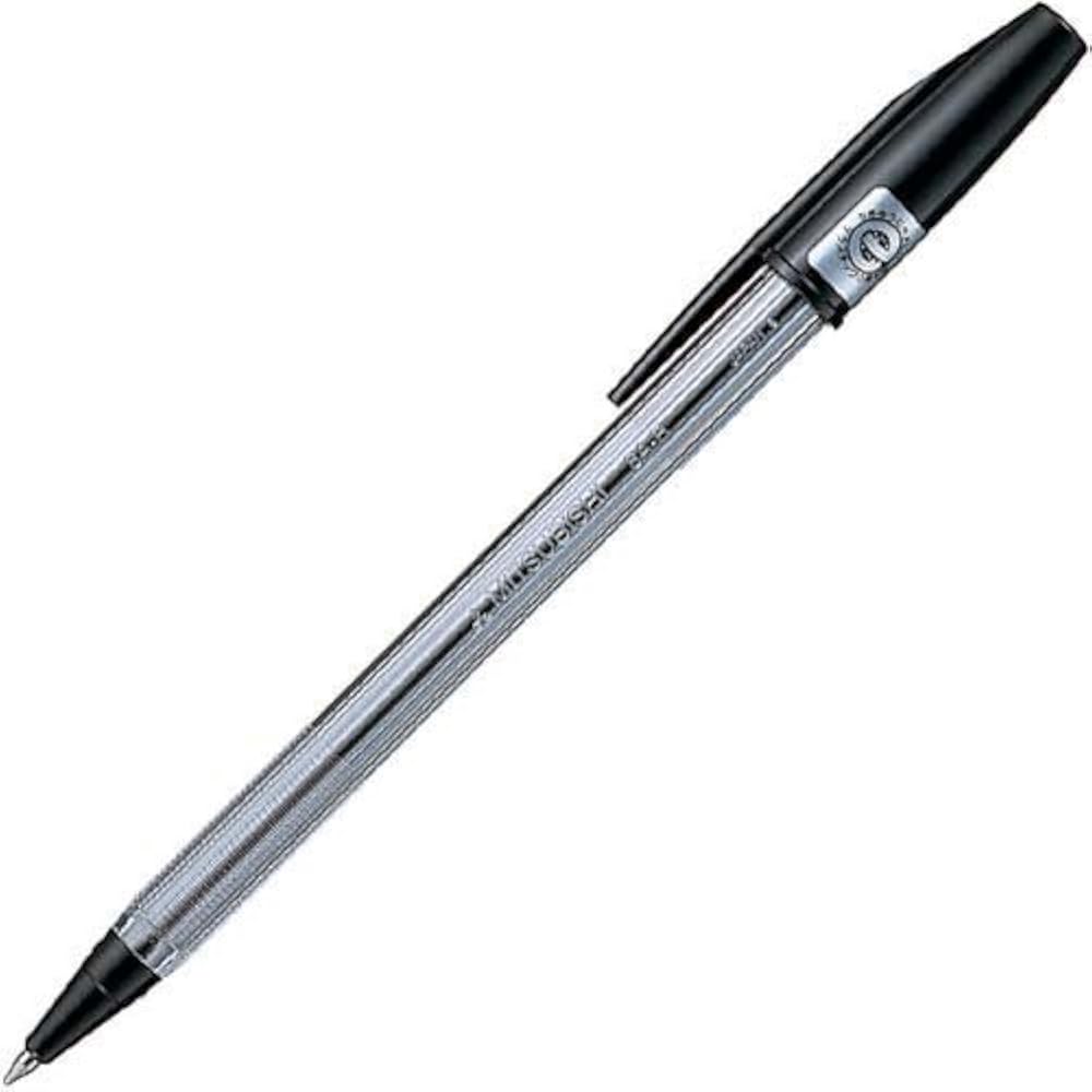 Mitsubishi Pencils, Mitsubishi Ballpoint Pens, SA-R 0.7 Mm, Black, Pack of 10