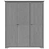 VidaXL Garde-robe, Armoire à Vêtements, Placard de Vêtements, Meuble de Rangement, Organisateur de Chambre, Gris Bois Massif 355064