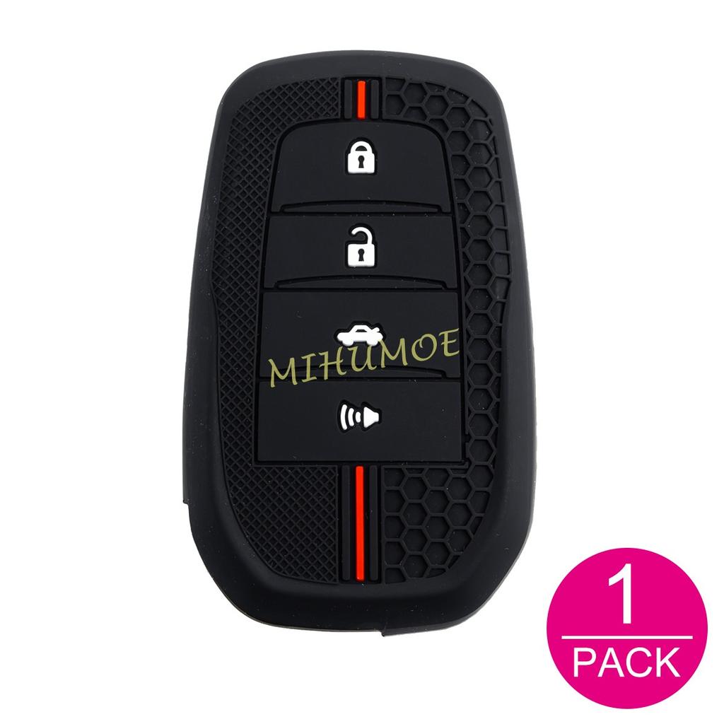 Silicone Car Key Case Chain Cover For Toyota Camry Highlander Corolla Cross Mirai Venza Tundra Tacoma Sequoia Fortuner 4 Buttons