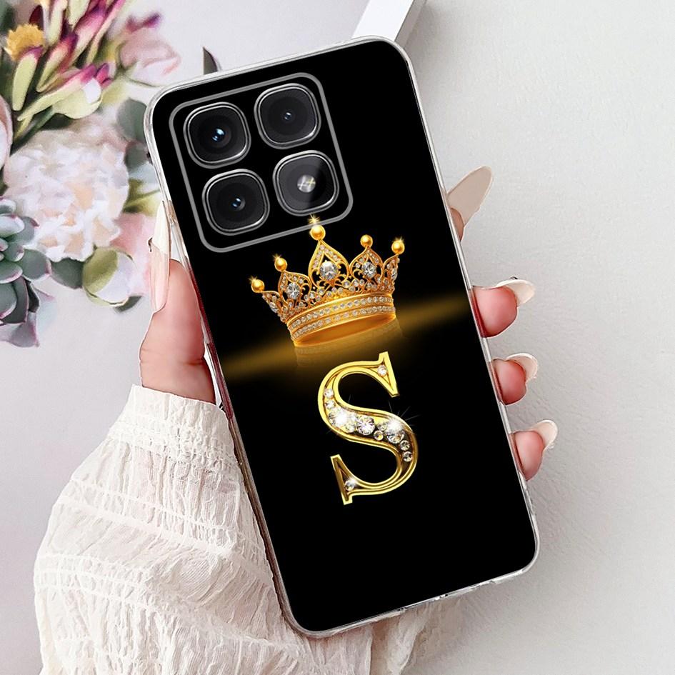 For Xiaomi 14T Pro 5G Case Luxury Crown Letters Soft Silicone Couple Phone Cover For Xiaomi 14T Mi14T 14TPro 2024 Protect Shells