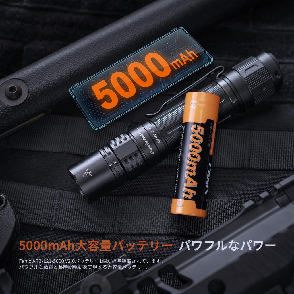 Fenix PD36R PRO Rechargeable LED 2800 Portable 380m 42 Hours of Battery Waterproof and Disaster High Tactical Handy for Outdoor 5000mAh Battery
