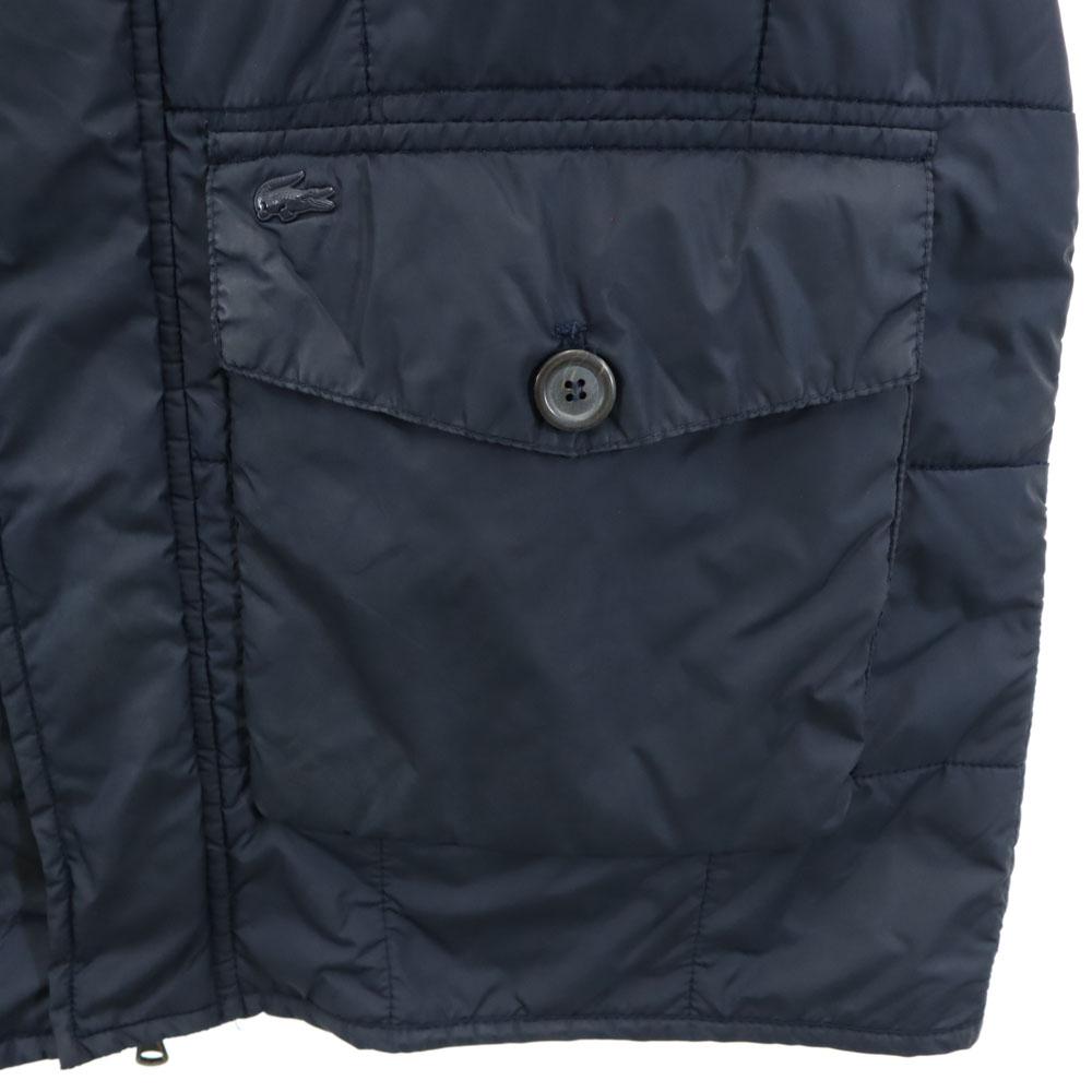 LACOSTE Quilted jacket M Navy Back fleece Men's Used