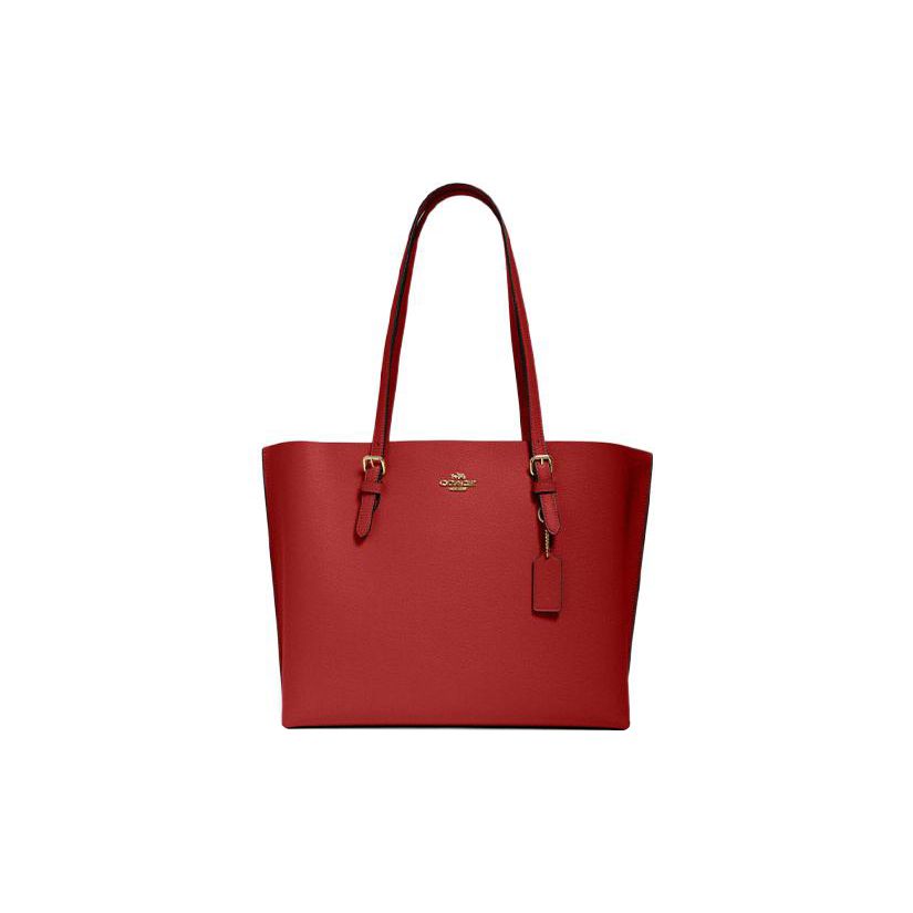 

Coach Mollie Zipper Closure Solid Color Leather Tote Bag Women tote bags Red 1671-IMP1Y Basic Set (Bag+Dust Bag)