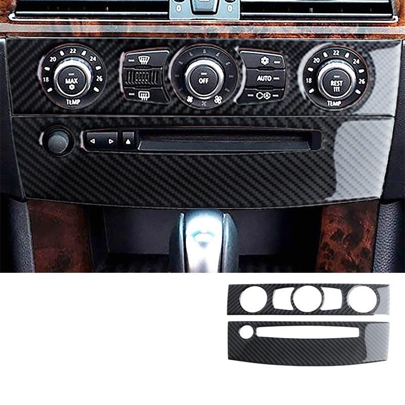 

Наклейка на панель автомобиля из углеродного волокна, наклейка на крышку, аксессуары для модификации интерьера для BMW 5 серии E60 2004-2010 Model B