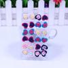 12 Paar Mode Multicolor Harz Blume Ohrstecker Set Frauen Schmuck