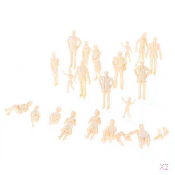 40x Model People Architectural 1:30 Scale Unpainted Standing Figures for Miniature DIY