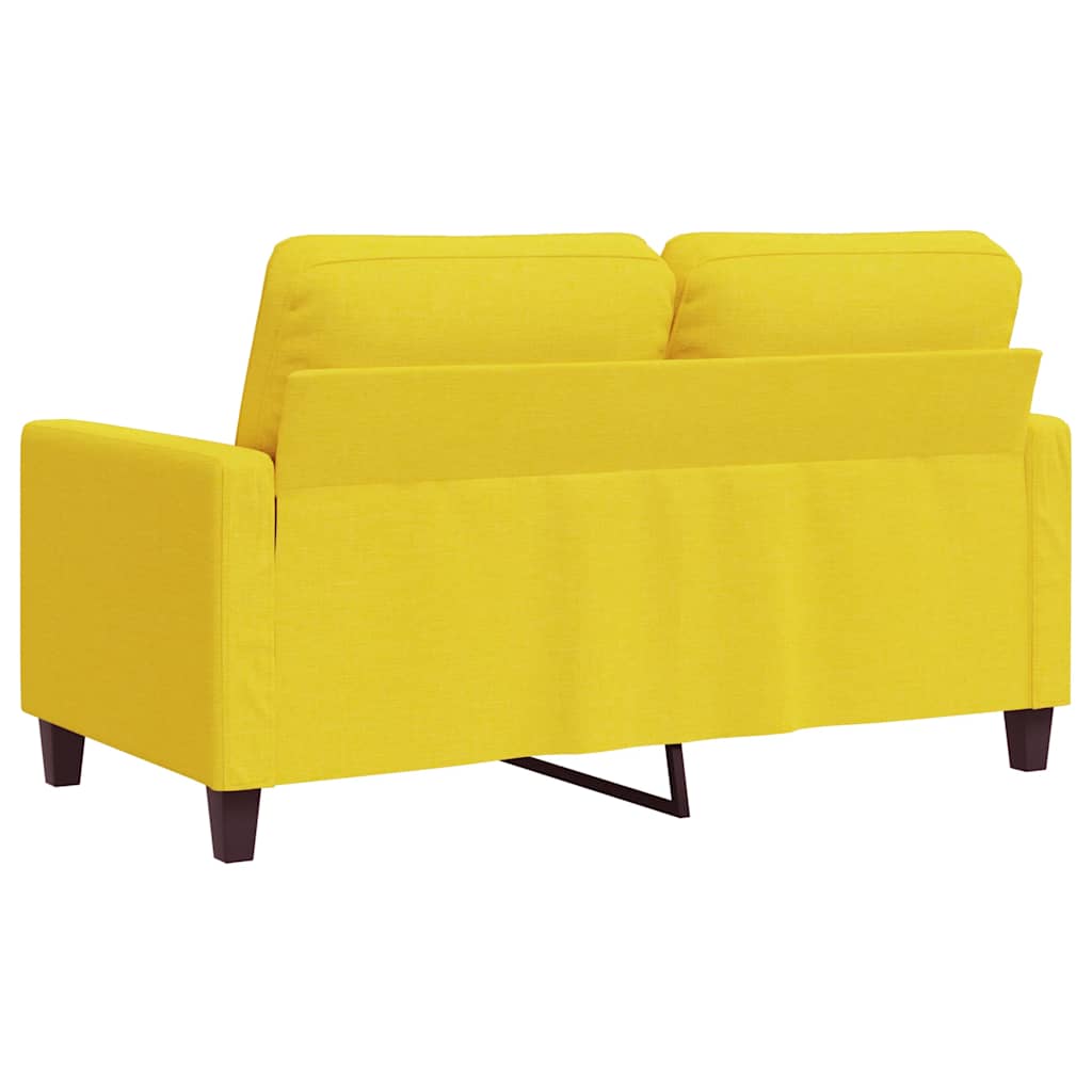 2 Seater Sofa Light Yellow 120 cm Fabric
