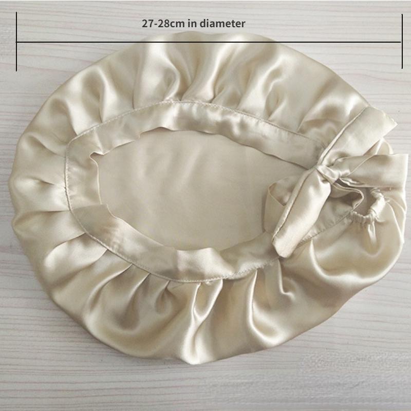 Bonnet de nuit en pure soie pour femmes Casquette de nuit en soie naturelle de luxe Bonnets de nuit Protection des cheveux Turban Head Wraps