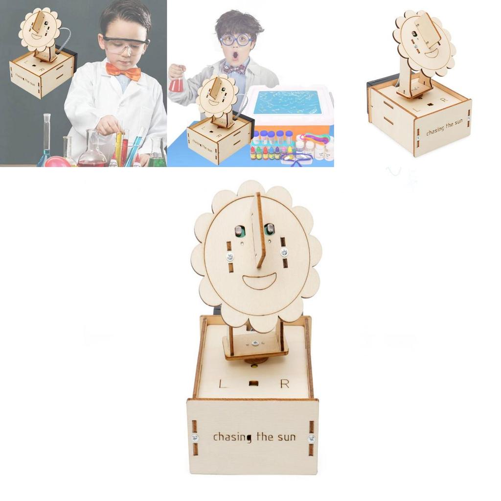 Educational Diy Wood Solar Powered Sun Model Stem Material Kit For Kids Aged 8 And Up