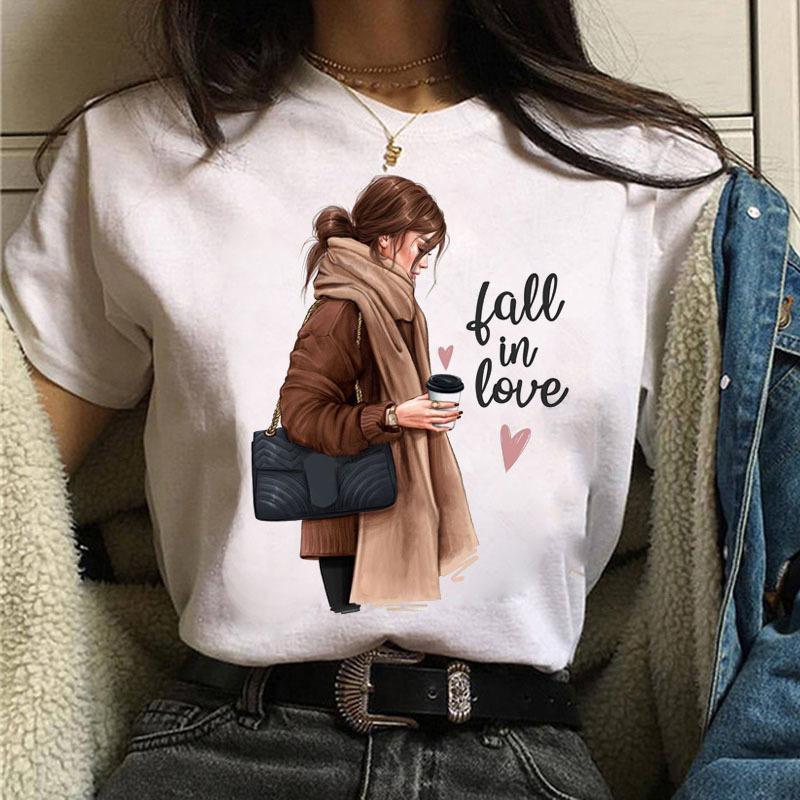 Sommer Urbanes Mädchen Übergröße Rundhals Bedruckt Cartoon Locker Baumwolle Kurzarm Oberteil T-Shirts Damen