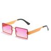 Square Sunglasses European And American Trend Metal Wide-Leg Square Glasses Personalized Multi-Color And Colorful Sunglasses