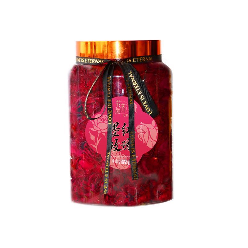 Seven-Color Cloud Yunnan Rose Tea: Double Petal, Deep Red, Genuine Freeze-Dried, Sulfur-Free.