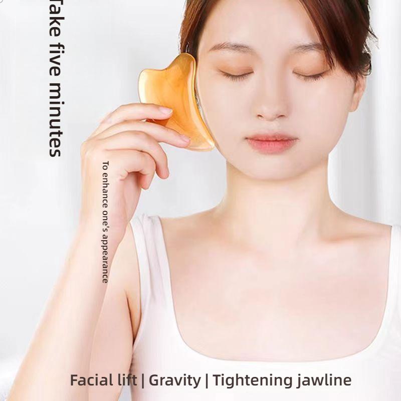 Natural Resin Facial Tendon Pulling Stick Facial Scraping Board Universal Environmentally Friendly Resin Scraping Board Set