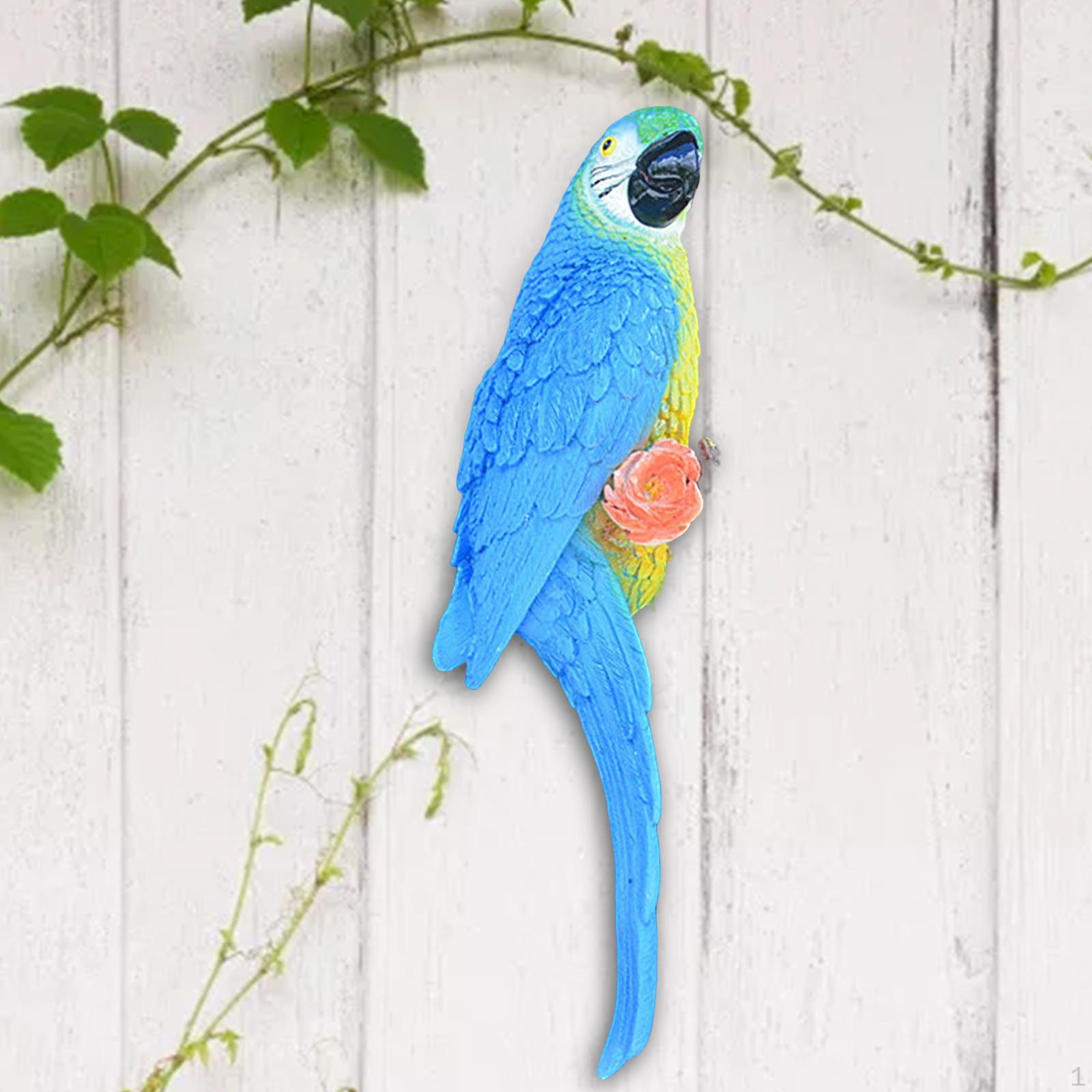 

Colorful Feather Parrot Macaw Ornaments Animal Model Decoration Art Simulated Statue for синий